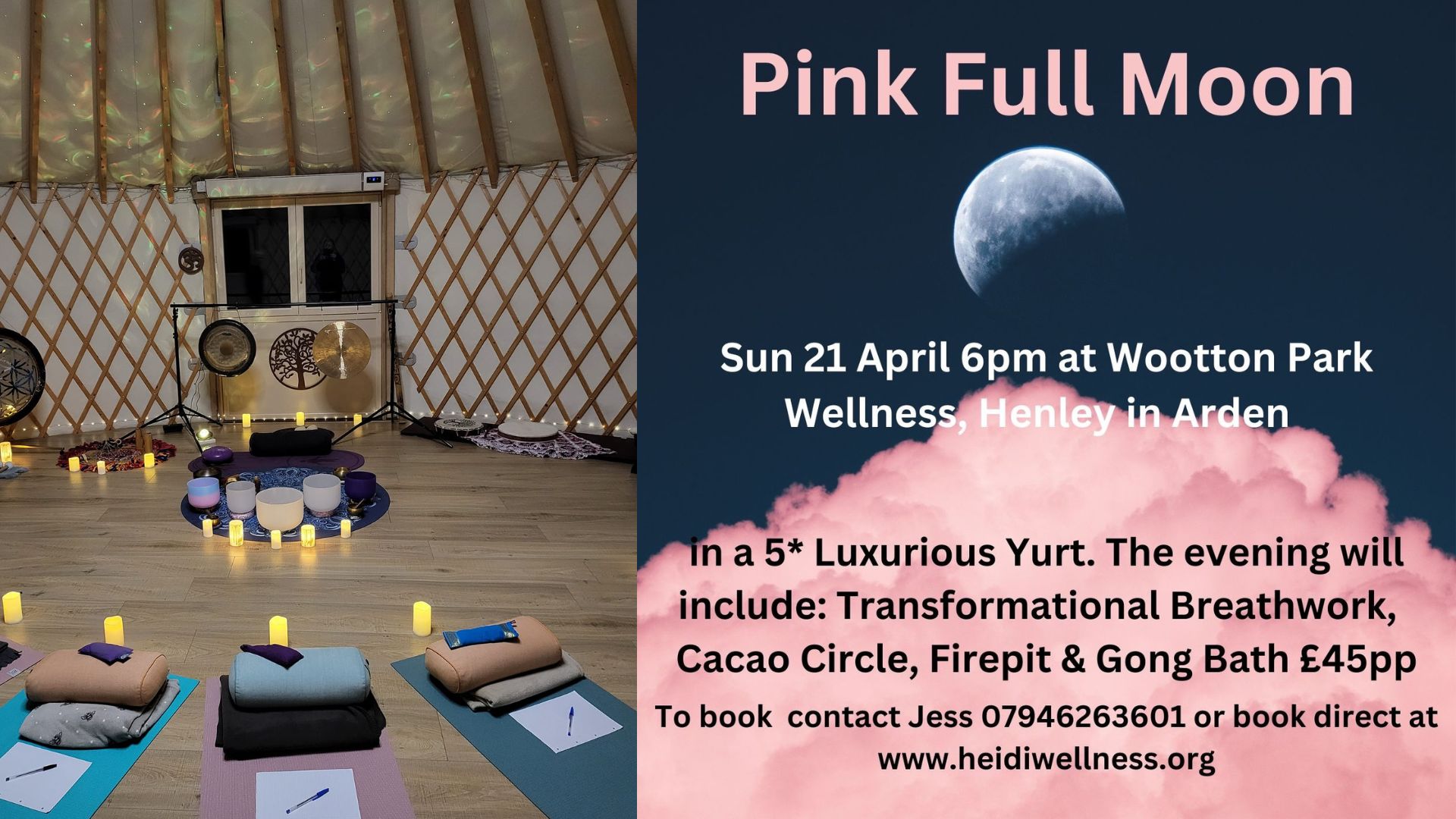 D Therapies and Heidi Gerrard Sound Healer return to the Wellness Yurt to celebrate The April Full Moon