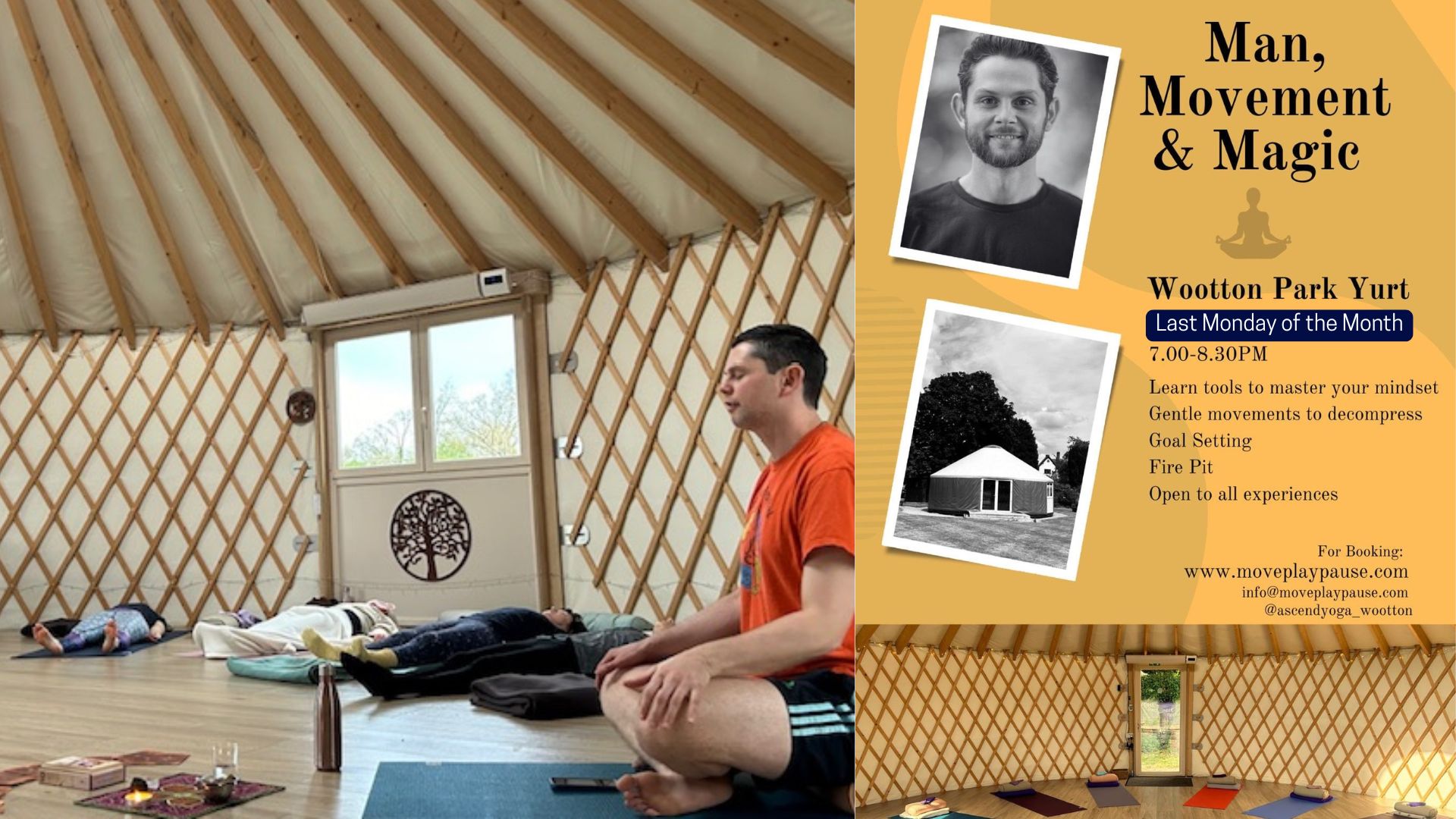 Anthony Andrews Coaching, Mens Only Monthly Class, Man, Movement and Magic, Last Monday of each month, Wellness Yurt, Warwickshire